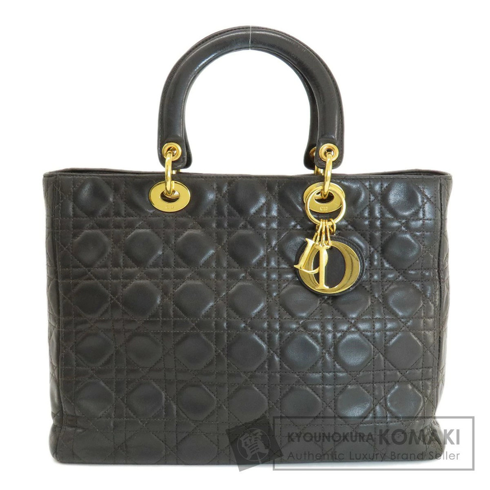 Christian Dior Lady 2way Cannage quilted handbag calfskin Black - Picture 1 of 11
